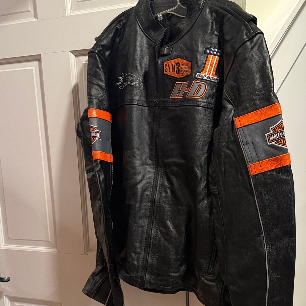Harley-Davidson Black Performance Jacket with Orange and Gray Details